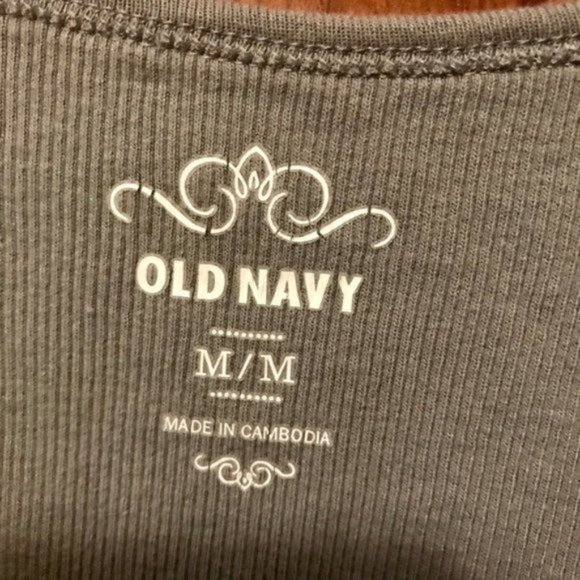Old Navy | Dark & Light Grey Sparkle Striped Tank Top | Sz M - Picture 7 of 11